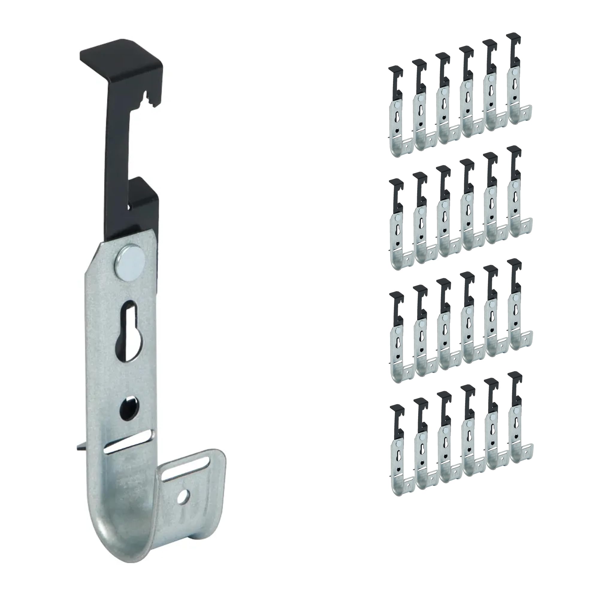 ICC Batwing J Hook 3/4” Without Retainer Clip - Galvanized Steel Cable Management Hooks for Hanging Cable to Hanger Wire and Threaded Rod - Rust-Resistant, EIA and TIA Compliant - 3/4 Inch 25 Pack