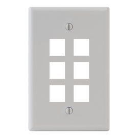 Classic Oversized Faceplate 6 Port IC107LF6WH
