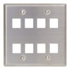 Classic Stainless Steel Faceplate 8 Ports Double Gang IC107DF8SS