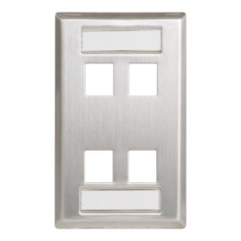 Station ID Steel Faceplate 4 Port Single IC107S04SS