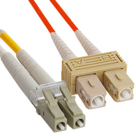 LC-SC Duplex Multimode 50/125 (OM2) Fiber Optic Patch Cable in Orange