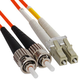 LC-ST Duplex Multimode 50/125 (OM2) Fiber Optic Patch Cable in Orange