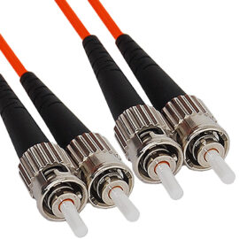 ST-ST Duplex Multimode 62.5/125 (OM1) Fiber Optic Patch Cable in Orange