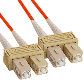 SC-SC Duplex Multimode 50/125 (OM2) Fiber Optic Patch Cable in Orange