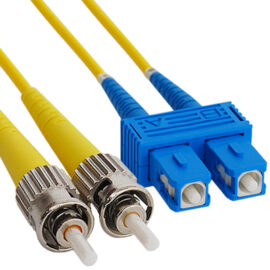 SC-ST Duplex Singlemode 9/125 (OS1) Fiber Optic Patch Cable in Yellow