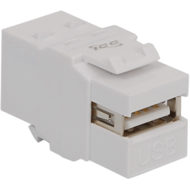 USB A to B Female to Female Modular Connector for HD Style in White