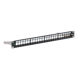 CAT6A FTP Blank Patch Panel with 24 Ports and Zinc Alloy Rear Cable Management Bar for HD Style in 1 RMS IC107PPS6A
