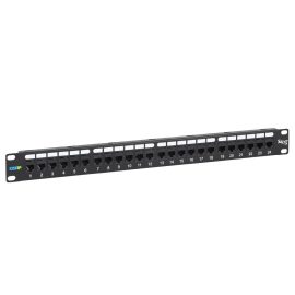CAT6A feed through patch panel at a 45 degree angle