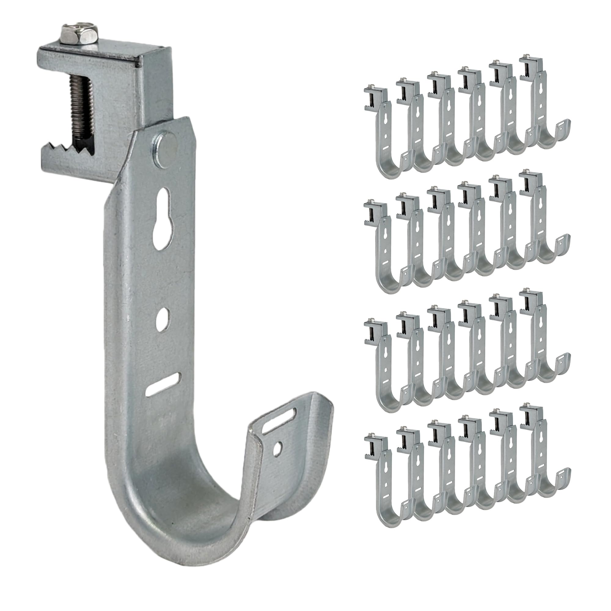ICC Beam Clamp J Hook 1 5/16” Without Retainer Clip - Galvanized Steel Cable Management Hooks for Hanging Cable to Beams - Rust-Resistant, EIA and TIA Compliant - 1 5/16 Inch 25 Pack